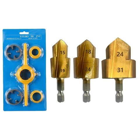 Top Rated PPR Pipe Thread Repair Kit With Step Drill Bits For Quick Water Line Fixes And NPT Standard Threading Tools 20 25 32 Mm Set, 3 bits