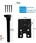 Image of 16.5 Inches Heavy Duty Folding Table Legs 4 Pack Metal Trestle Feet with screws and size measurements.