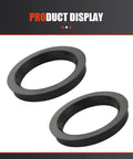 Sweet Four Piece Hub Centric Rings Convert 60MM Hub To 75MM Wheel Bore With Tough ABS Plastic Universal Fit, two black rings.