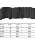 Dope 127 Pc Black Heat Shrink Tube Kit Perfect For Wiring Repairs Soldering Automotive Electrical Tubing Insulation Sleeving Assortment Bundle Keeps Wires Safe From Shorts And Leaks Fast Shrink Strong Hold Ideal For DIY Car Mods Home Projects And Pro 127-piece black heat shrink tubes, 2-13mm sizes