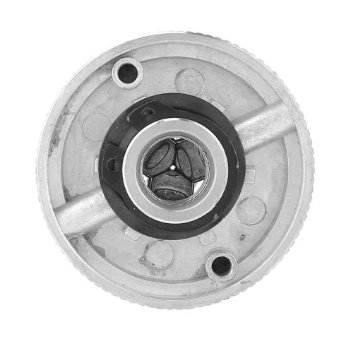 Pro Level Three Jaw Lathe Chuck With M12 M14 And 8 TPI Threads showing the top view of the zinc alloy clamping grip.