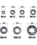 All In One Lock Washers Set 780 520 Pcs M3 M4 M5 M6 M8 M10 M12 Push On Internal Teeth Grip Hardened Steel Fasteners sizes