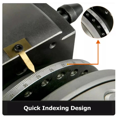 4/5/6/8 Inch Indexing Head With Tailstock And 3 Universal Jaws For CNC Milling Machines, close-up of indexing plate with markings