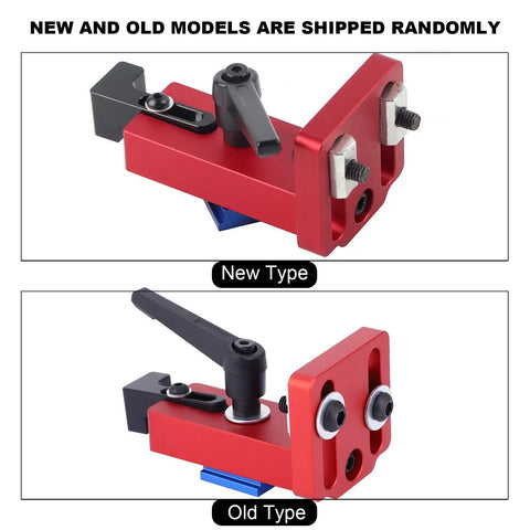 Comparison of new and old 45 Degree Miter Coupler And T Track Stop Block for Woodworking Guide Rails with aluminum alloy components.