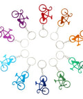Everyday Carry Bottle Opener Keychain With Bicycle Pendant Multipurpose Lightweight Metal Lid Lifter, colorful set of ten.