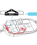 150 HP Outboard Steering Cylinder for Boats Front Mounted Marine Steering System diagram