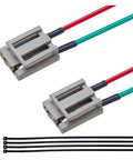 Heavy Duty HEI Distributor Pigtail Wire Harness with red and green wires and zip ties for easy ignition setup.