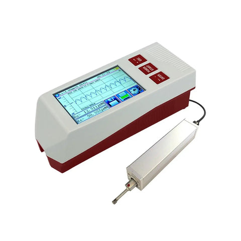 Straight Up Precision Digital Surface Roughness Tester Portable Metal Profilometer Gauge with display and driver probe.