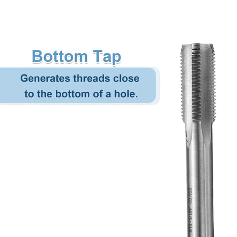 Bottoming Hand Tap 9/16-18 UNF Right Hand Thread 2B HSS6542 Bottoming Style With Straight Flutes for Precise Internal Threads