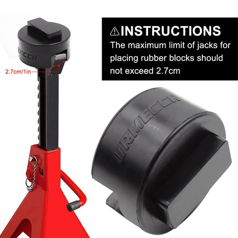 Universal BMW/Mini jack adapter, black polyurethane slotted rubber jack pad for frame rails, 2-pack.