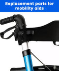 Replacement Walker Knobs Kit for Foldable Rollators, featuring a black star-shaped knob on a rollator mechanism.