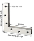 Heavy Duty Stainless Steel Corner Braces Built Like A Tank For Rock Solid Furniture Repair And Diy Fixes Comes In 4 Or 10 Piece Pack Measuring 120X120mm Workhorse Grade - 80mm angled brace with holes.