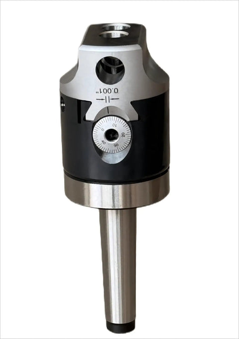 2 Inch Boring Head with MT2 Shank, 3/8-16 Thread, 1/2 Inch Boring Bar Set, Pro Grade Precision 0.001 Inch Graduation front view