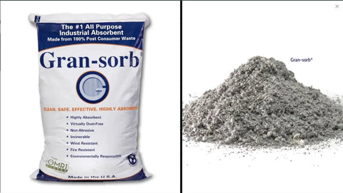 Heavy Duty Universal Sorbent Granules Thirty Pound Bag Smashes Greasy Messes On Sight Absorbs Up To Four Gallons Of Motor Oil Coolants Solvents And Water Fluids A Total Workhorse For Garages And Shops