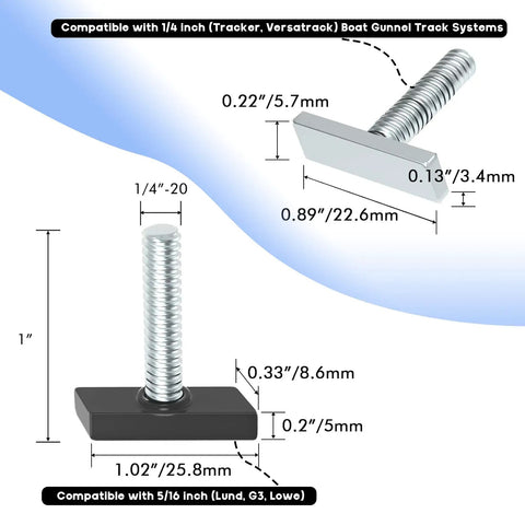 Universal Versatrack 90 Degree Aluminum Track Bracket For Boat Gunnels, Fits Tracker Versatrack, Lund Sport Track, Ranger, And Lowe Boats, Pre Drilled Mount For Rod Holders And Marine Accessories, 1/4-20