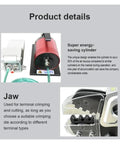 Image showing the 0.5 To 0.6 Mpa Pneumatic Crimping Machine with energy-saving cylinder and interchangeable jaws for insulated tubes.