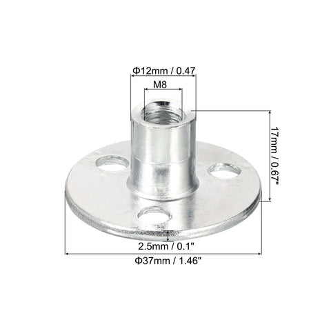 Top Shelf Screw In Tee Nuts With Round Base And Flange Female Thread Inserts For Furniture Hardware And Woodshop Projects Built Like A Tank Galvanized Carbon Steel For No Hassle Setup