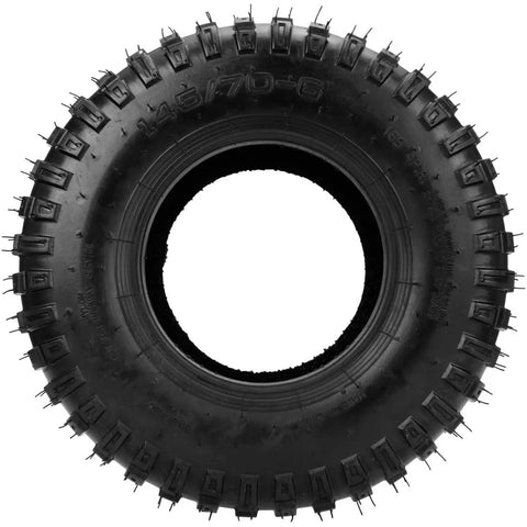 Set Of 2 145/70-6 Tubed Knobby Tires With Inner Tubes For Mini Bikes Quad Go Karts ATVs UTVs Golf Carts Lawn Mowers And More