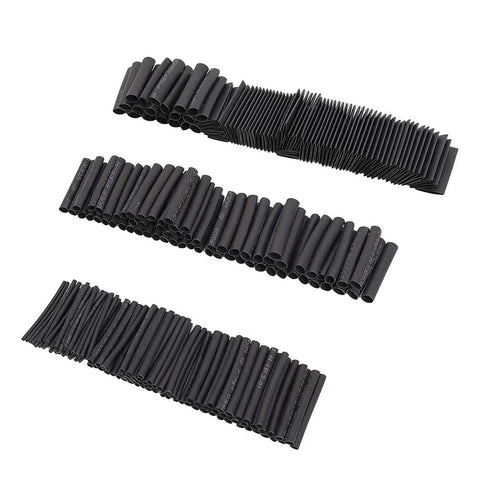 720 Piece Heat Shrink Tubing Kit With 8 Size Assortment In A Durable Box, 2 To 1 Shrink Ratio, Polyolefin Black Tubes display