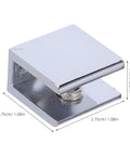 Four Pack Glass Shelf Brackets Set For Eight To Ten Millimeter Shelves zinc alloy bracket silver finish 2.75cm x 1.7cm