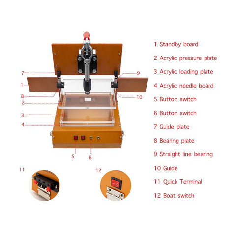 Open Cover PCB Testing Jig With Bakelite Fixture For Easy Board Swap Of A B C Boards Adjustable Spacing Between B And C Boards Rotatable C Board Adapter Plate Positioning Pins With Extra Holes PCBA Test Rack For Type 180 150 60