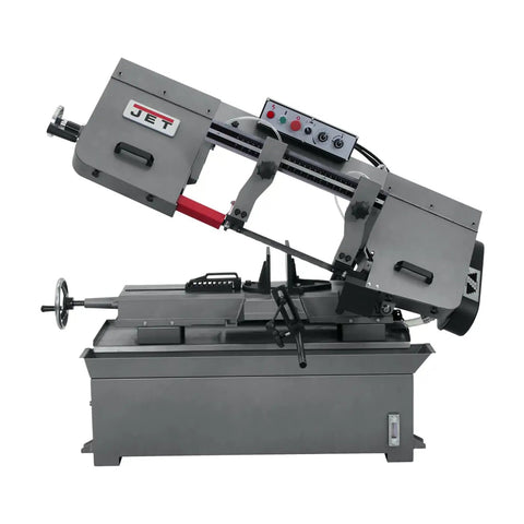 Horizontal Bandsaw 10 In By 18 In With Hydraulic Downfeed 2 HP 230V Single Phase Self Propelled Blade Brush Quick Positioning Vise Swivels 45 Degrees Auto Shutoff Heavy Duty Pro Grade Metalworking Saw For Smooth Cuts