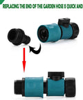 Easy Snap Quick Connect Kit For Garden Hoses With Three Quarter Inch Male And Female Plastic Fittings With Shutoff Valve
