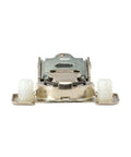 Soft Close Cabinet Hinge Pack Of 50 For DIYers, Half Inch Overlay, Edge Mount, front view close-up showing press-in system