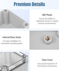 IP67 Waterproof Junction Box With Transparent Cover For Outdoor DIY Projects Dustproof Electrical Enclosure Gray 4.9x4.9x3.9In details