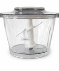 Cuisine Talent Electric Food Chopper With 1.8L Glass Bowl 150W Motor for chopping, featuring a clear glass bowl and blade.