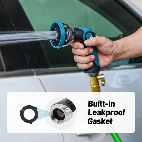 High Pressure Metal Garden Hose Nozzle With 10 Spray Patterns And Thumb Control On Off Valve for washing car
