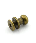 30 Pack Brass Head Chicago Screws With Nickel Plating, slotted round head fastener with brass top and steel shaft
