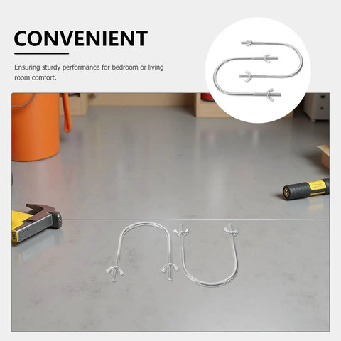 Electric Heater Caster Hook Set With U Shaped Pulley Base Castor Holder For Universal Oil Radiator Wheel Frame Mobile Swivel Mount No Fuss Easy On The Go And Secure Your Heaters Anywhere, silver metal 105x78x5 mm