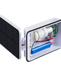 Open view of Solar Powered Pond Aerator Pump Kit With Dual Charging Options Oxygenator For Garden Fountain Pool Aquarium Fish Tank Easy Setup Keeps Water Oxygenated And Fish Healthy Bubbler showing internal components.