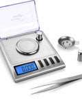Top Notch Milligram Jewelry Scale With 0.001 g Readout For Gemstones And Fine Gold Digital Precision Scale With Weights and Tweezers