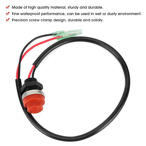Keyless Push Button Start Stop Switch For Marine Boats And Outboard Engines, round waterproof switch with 18 inch wire