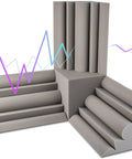 Flat Out Silent Acoustic Foam Panels For Walls And Ceilings That Squash Echo And Reverb With Tackable Surface For Easy Pin Ups And Crystal Clear Home Studio Sound, gray 3D foam structure.