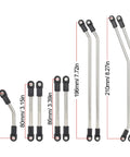 Ultra Light Carbon Fiber LCG Chassis Kit For 1/10 RC Crawler Rigs, High Performance Link Kit shown with stainless links in various sizes