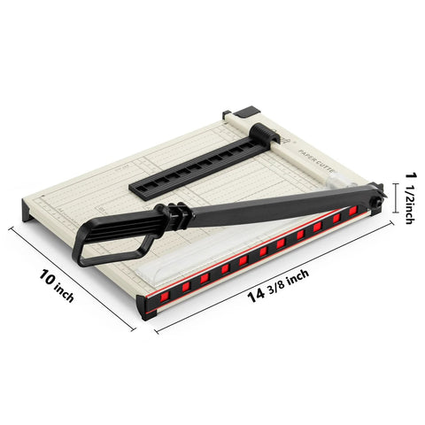 Ecraft 12-inch guillotine paper cutter with safety guard, metal base, magnetic guide; 15-sheet capacity