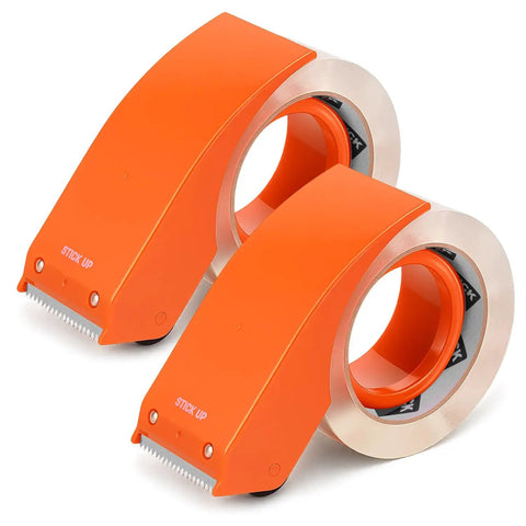 Two Pack Heavy Duty Packing Tape With Dispensers 1.88 Inch Wide By 65 Yards Each 130 Yards Total Clear Packing Tape