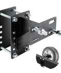 Heavy Duty Trailer Spare Tire Mount Bracket Fits 4 4.5 4.75 5 And 5.5 Inch Bolt Patterns Holds Spare On 4 Lug 5 Lug And 6 Lug Trailers Up To 150 Lbs Black Carrier shown with tire
