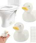 Upgrade Your Lavatory Style With These Dope Duck Toilet Bolt Covers And Slick Ceramic Screw Caps That Hit Different For Instant Bathroom Vibe Quick Install Two Pack For A Crisp Clean Finish. Display of white ceramic duck toilet bolt covers.