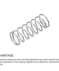 Compression spring, stainless steel, silver; 0.3x4mm OD, 10mm free length, 1 piece