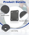 8 Pack A36 Steel Plates 3x3x3/16 Inch Hot Rolled Steel Squares With 4 Holes showcasing smooth surface and rounded corners