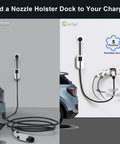 Badass Wall Mount J1772 EV Charger Holder Boasts A Slick Swivel To Clear Floor Space In Tight Garages Locks Type 1 Sae Plugs Solid For Ford Kia Gm And Other Electric Rides before and after comparison of wall mount.