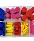 High Temp Silicone Rubber Tapered Plugs Assortment Kit 100 Pcs Durable Heat Resistant Protectors For Pipes Prevents Cracking Or Shrinking Easy Install And Super Tough, assorted silicone plugs in plastic organizer