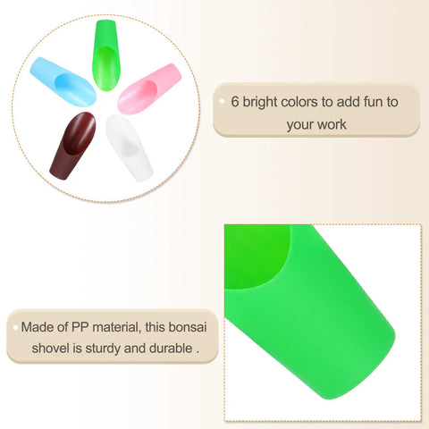 Colorful variants of Plastic Bonsai Soil Scoop 6.3 Inch By 1.8 Inch White Mini Garden Shovel for various gardening uses