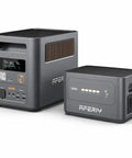 Feature Filled Portable Power Station With 3072Wh Capacity And Bonus Expansion Pack Clutch, compact design with LCD and multiple ports.