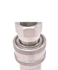 Badass Heavy Duty 304 Stainless Steel Hydraulic Quick Coupling Connector With Fast Release Push To Connect Fittings 3/4 Inch close-up view.