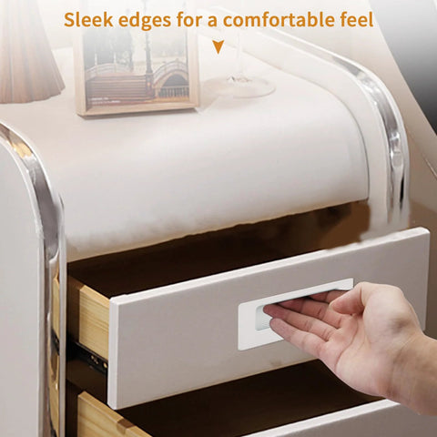 2 Pack Rectangular Recessed Concealed Door Handles 115mm Embedding Sliding Cabinet Pulls installed on drawer